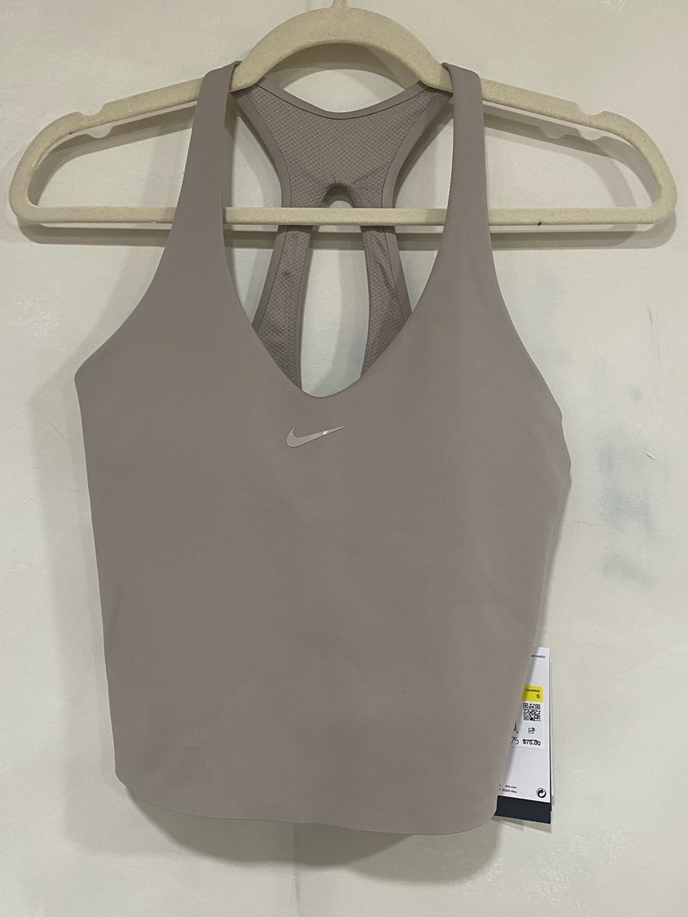 Nike Universa Medium Support Padded Sports Bra Tank Taupe Malt Small NWI